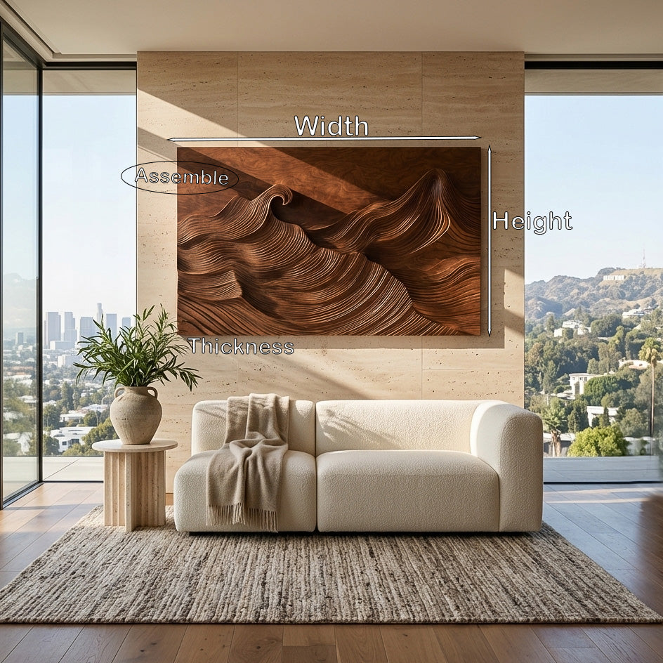 Organic Modern Wave Wood Wall Art For Wall Decor