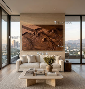 Quiet Luxury Ocean Wave Wood Wall Art For Living Room