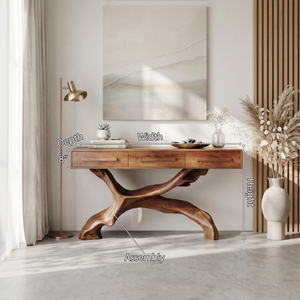 Mid Century Live Edge Entryway Table For Bedroom Rustic Accent