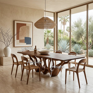 Organic Wooden Dining Table With Sculptural Root Base For Dining Room