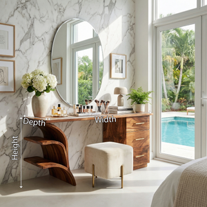Contemporary Vanity Desk Studio Apartment Makeup Area Dressing Space