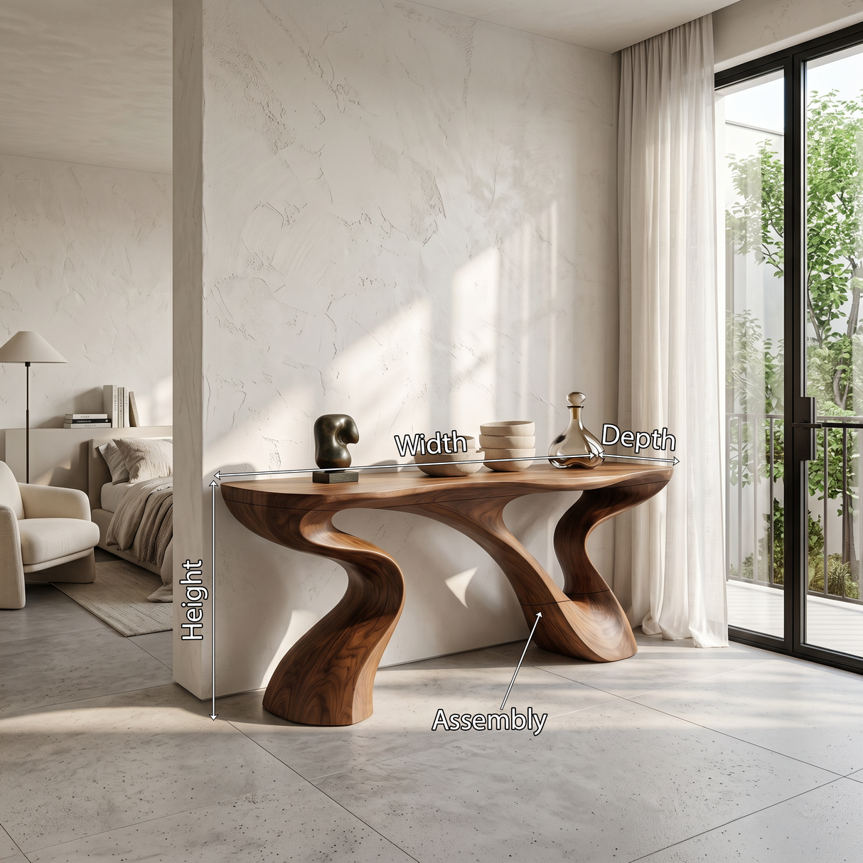 Minimalist Floating Console Table For Apartment Interior Design