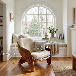 Modern Natural Wood Chair For Bedroom Reading Corner