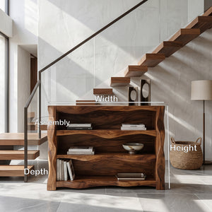Rustic Console Table With Three Open Shelves For Home