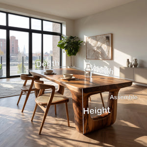 Organic Wooden Dining Table For Dining Room Decor