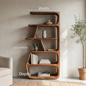 Rustic Wooden Standing Shelf For Apartment Storage