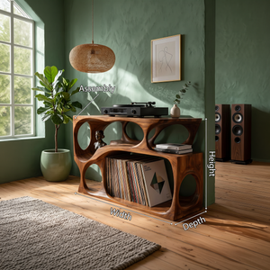 Scandinavian Record Player Cabinet For Living Room Space
