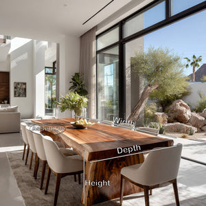 Organic Live Edge Dining Table For Dining Room Decor
