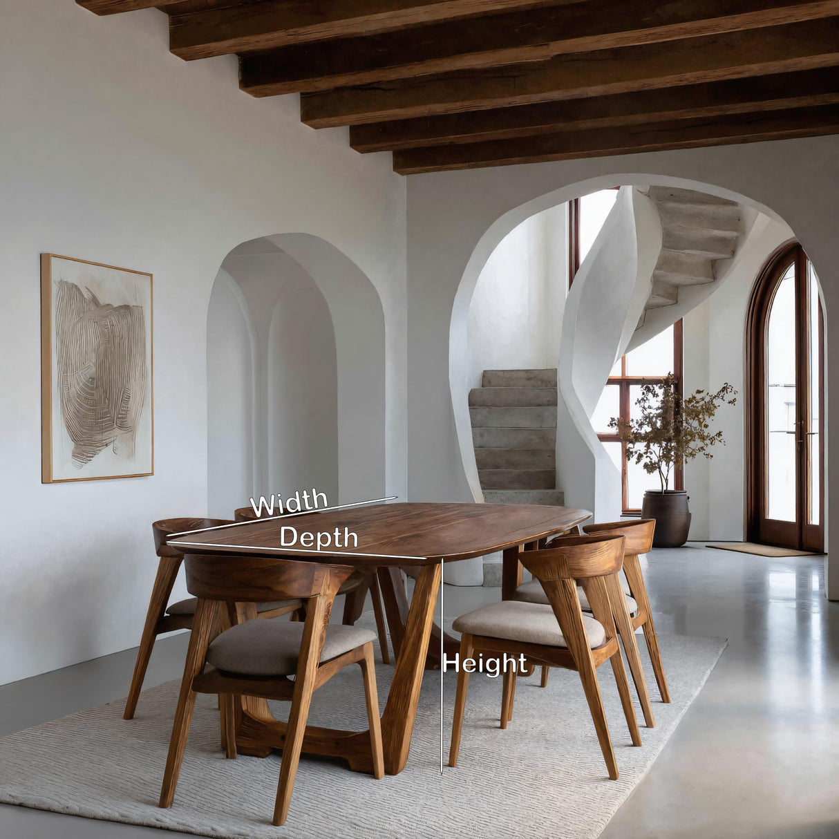 Modern Artistic Dining Table With Sculptural Presence For Dining Room