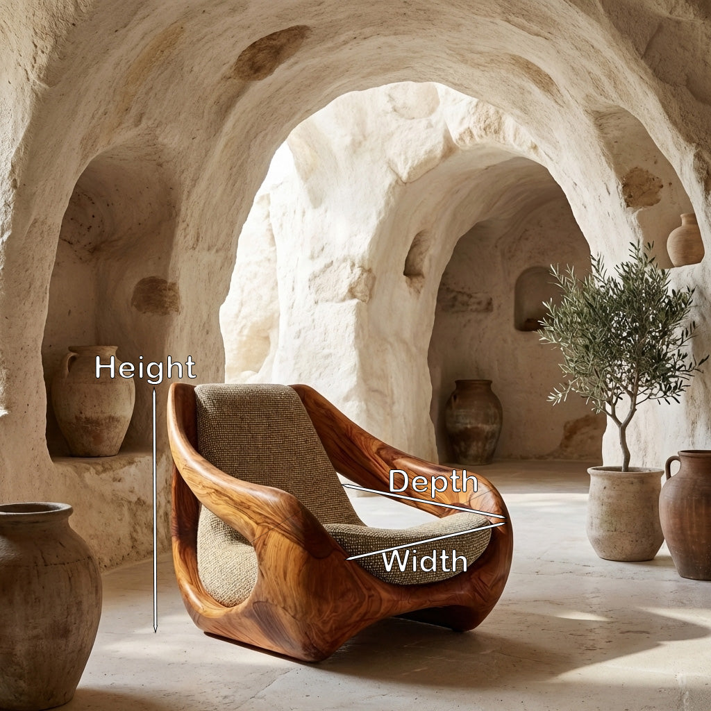 Sculptural Natural Wood Chair For Artistic Living Space
