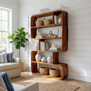 Organic Sculptural Bookshelf For Living Storage Display