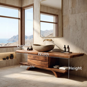 Modern Natural Wood Bathroom Vanity For Bathroom Storage