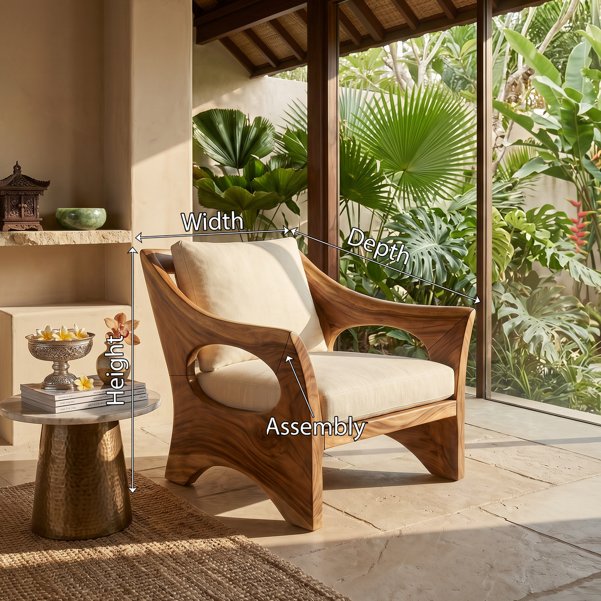 Sculptural Wooden Rocking Chair Modern Villa Interior
