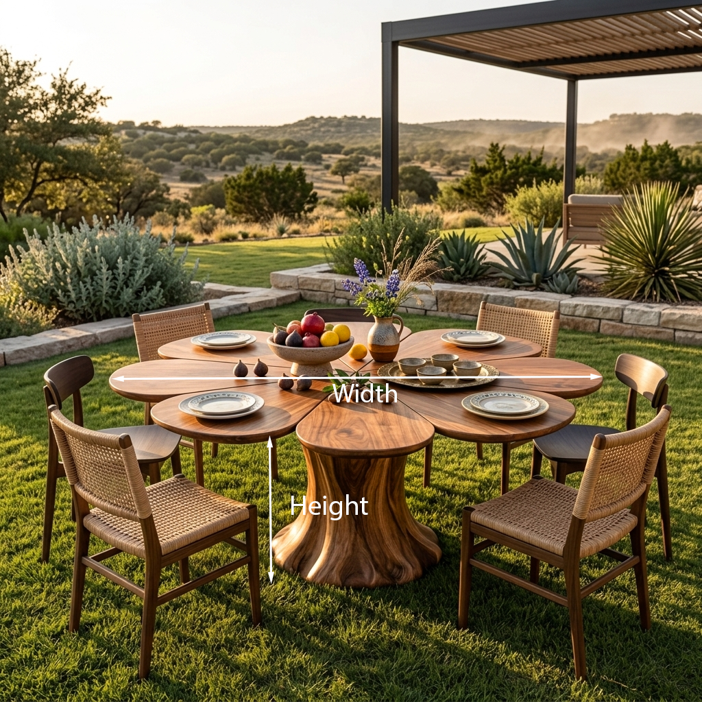Modern Wooden Dining Table With Flower Shape For Kitchen