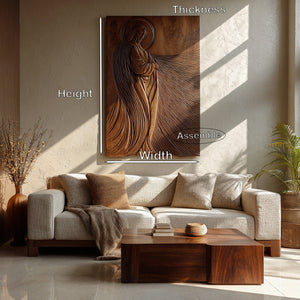 Modern Sacred Wood Carving Wall Art For Living Room