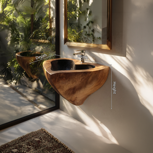 Mid Century Solid Wood Vanity Sink For Modern Bathroom Furniture Decor