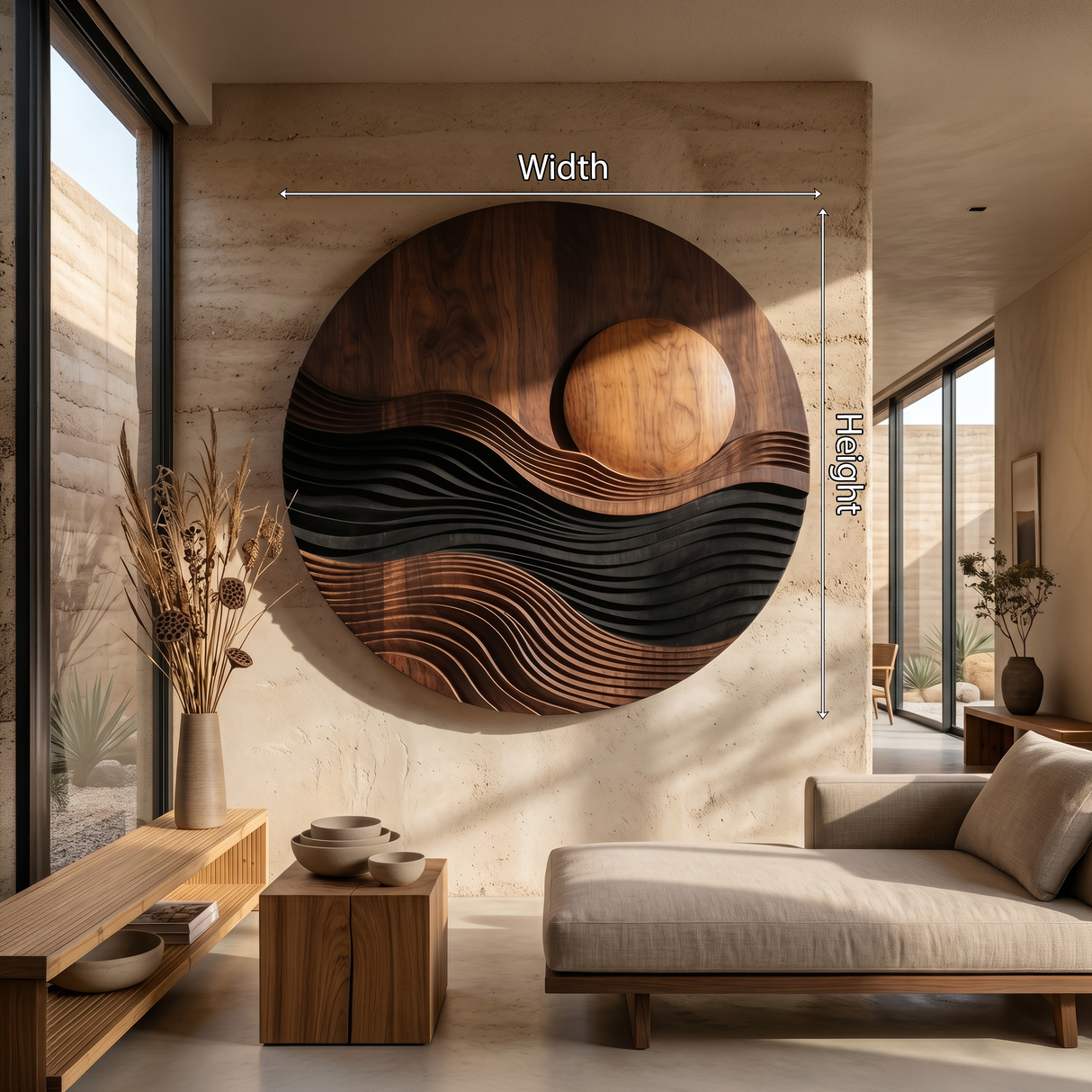 Modern Circular Landscape Wall Art For Living Room