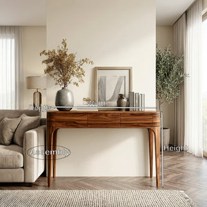 Minimalist Console Table With Three Compartments For Entryway