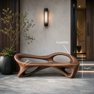 Organic Bench With Flowing Sculpture Form For Hallway