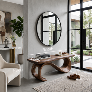 Rustic Wooden Bench With Sculptural Base For Entryway