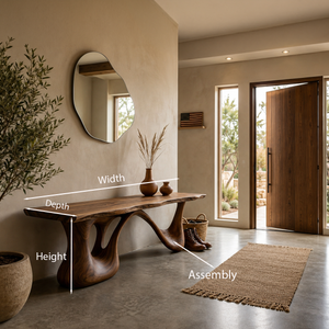 Organic Wooden Bench With Undulating Sculptural Base For Home Furniture