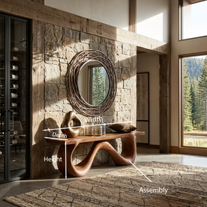 Organic Wooden Bench With Flowing Ribbon Base For Entryway