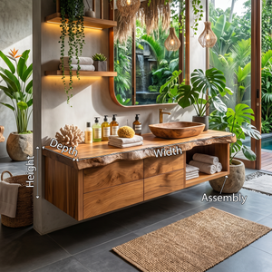 Handcrafted Live Edge Vanity For Bathroom Interiors