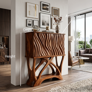 Modern Wooden Console Table With Sculptural Legs For Home Decor