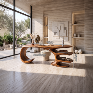 Artistic Rounded Corner Desk Living Room Office