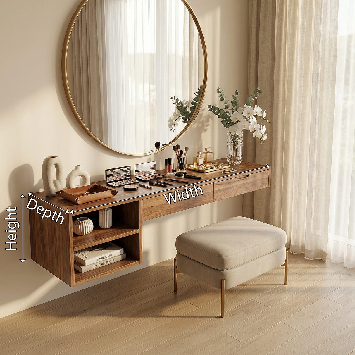 Organic Vanity Table Dressing Room Makeup Area Personal Space