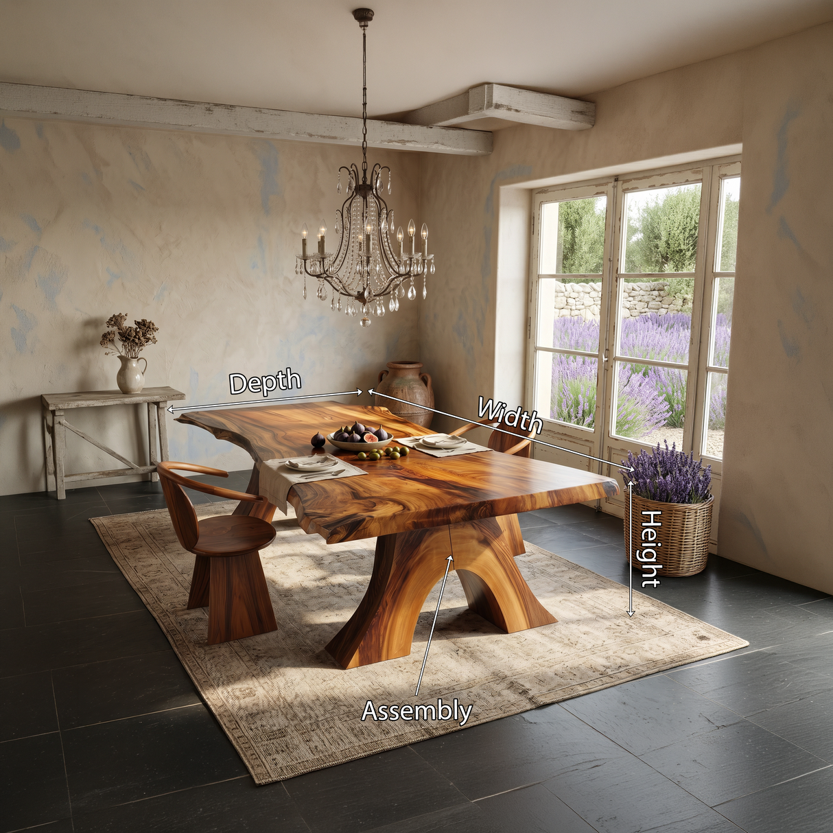 Modern Organic Edge Dining Table For Open Living Space