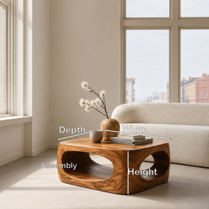Artistic Carved Coffee Table For Living Room