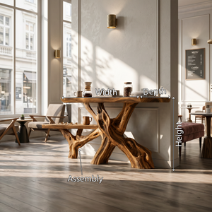 Classic Organic Wood Sofa Table For Living Room Styling