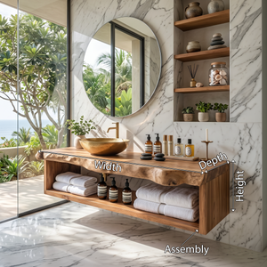 Rustic Solid Wood Vanity For Cozy Bathroom Furniture Decor