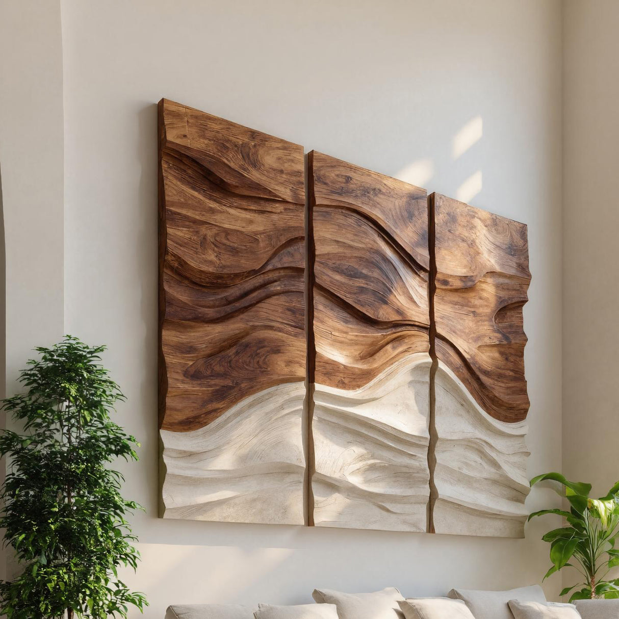 Contemporary Wave Triptych Wall Art For Home Areas