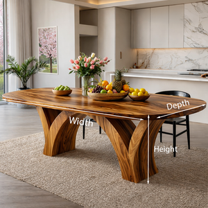 Modern Wooden Dining Table With Elegant Base For Dining Space