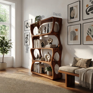 Minimalist Artistic Bookshelf Storage Organizer For Bedroom Space