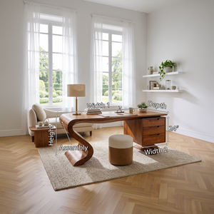 Minimalist Organic Desk With Open Shelf For Studio