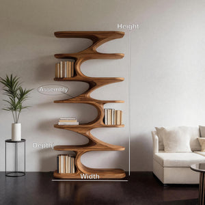 Modern Organic Curved Bookshelf For Living Room