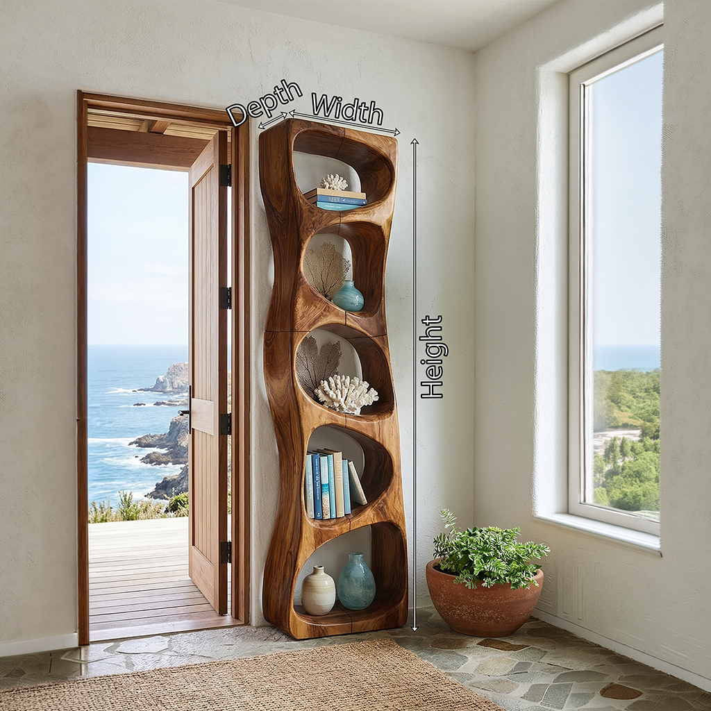 Minimalist Geometric Bookshelf Entryway Display