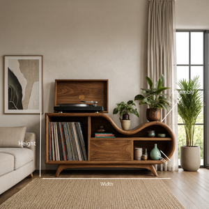 Organic Record Cabinet Undulating Design For Living Room