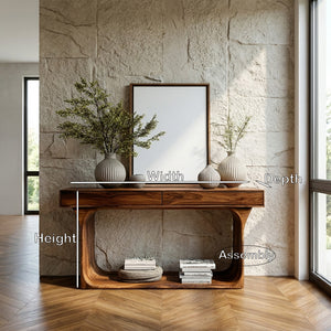 Modern Console Table With Rounded Base Frame For Home