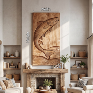 Minimalist Fish Wood Wall Sculpture For Rustic Farmhouse Home Decor