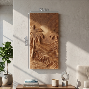 Handcrafted Tropical Wooden Wall Sculpture For Elegant Beach House Decor