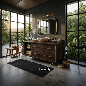 Scandinavian Floating Vanity With Open Shelf For Apartment