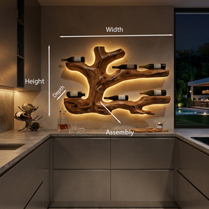 Rustic Live Edge Wine Rack Wall Hanging For Home Interiors