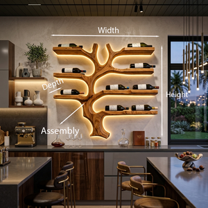 Modern Wall Mounted Branch Wine Holder For Kitchen
