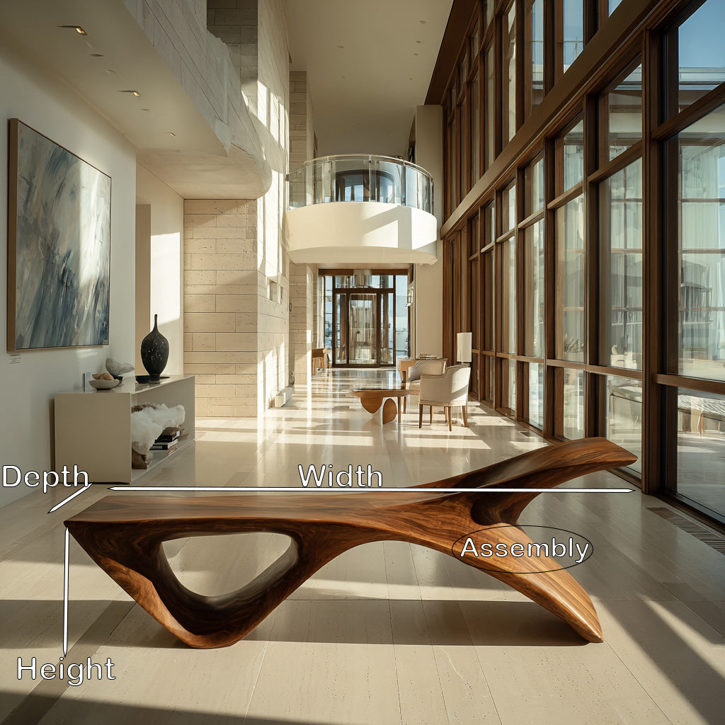 Organic Modern Sculptural Bench For Entryway