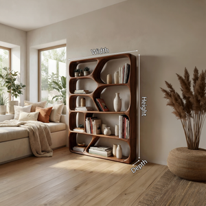 Mid Century Handcrafted Bookcase Storage Organizer For Living Room