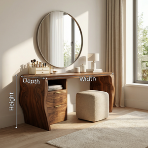Mid Century Vanity Desk Bedroom Apartment Makeup Area